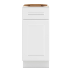 CNC Luxor 5-Piece White 15" W Single Door Base Cabinet W/ 1 Pullout Shelf