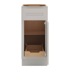 CNC Luxor 5-Piece Misty Grey 15" W Single Door Base Cabinet W/ 1 Pullout Shelf