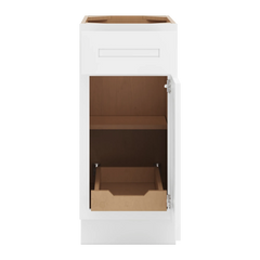 CNC Luxor 5-Piece White 15" W Single Door Base Cabinet W/ 1 Pullout Shelf