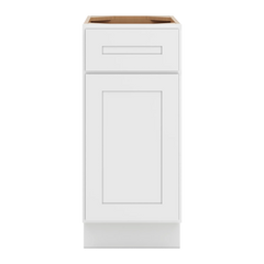 CNC Luxor 5-Piece White 15" W Single Door Base Cabinet W/ 2 Pullout Shelf