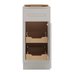CNC Luxor 5-Piece Misty Grey 15" W Single Door Base Cabinet W/ 2 Pullout Shelf