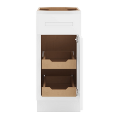 CNC Luxor 5-Piece White 15" W Single Door Base Cabinet W/ 2 Pullout Shelf