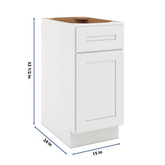 CNC Luxor 5-Piece White 15" W X 32 1/2" H Single Door Base Cabinet