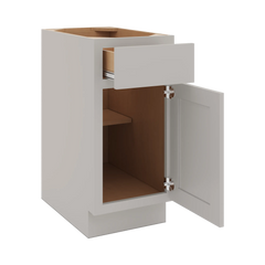 CNC Luxor Misty Grey 15" W X 32 1/2" H Single Door Base Cabinet
