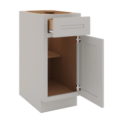 CNC Luxor 5-Piece Misty Grey 15" W Single Door Base Cabinet