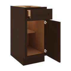CNC Luxor Espresso 15" W Single Door Base Cabinet