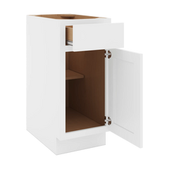 CNC Luxor White 15" W Single Door Base Cabinet