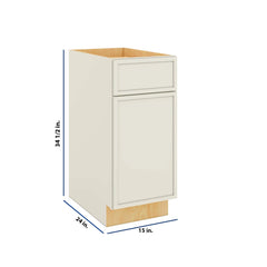 Modernform Cabinet Slim Dove White 15" W X 34 1/2" H X 24" D Single Door Base Cabinet
