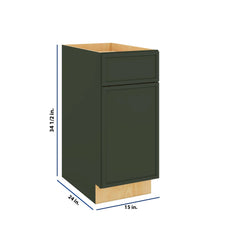 Modernform Cabinet Slim Sage Green 15" W X 34 1/2" H X 24" D Single Door Base Cabinet