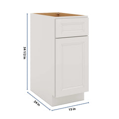 J&K Pure B5 Single Door Standard Base Cabinet - 15" W