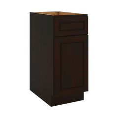 J&K Espresso K8 Single Door Standard Base Cabinet - 15" W