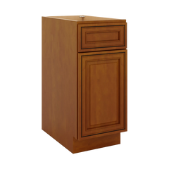 J&K Mocha Glazed K10 Single Door Standard Base Cabinet - 15" W