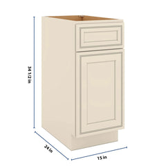 J&K Pearl Glazed H9 Single Door Standard Base Cabinet - 15" W