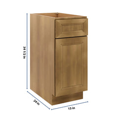 J&K Butterscotch B8 Single Door Standard Base Cabinet - 15" W