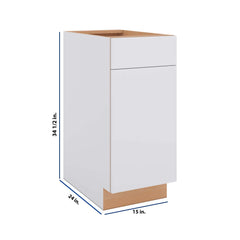 Modernform Cabinet Matte White 15" W X 34 1/2" H X 24" D Single Door Base Cabinet
