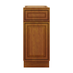 J&K Mocha Glazed K10 Single Door Standard Base Cabinet - 15" W