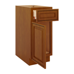 J&K Mocha Glazed K10 Single Door Standard Base Cabinet - 15" W