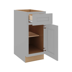 J&K Castle Grey S5 Single Door Standard Base Cabinet - 15" W