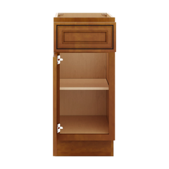 J&K Mocha Glazed K10 Single Door Standard Base Cabinet - 15" W