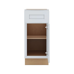 J&K White Shaker S8 Single Door Standard Base Cabinet - 15" W