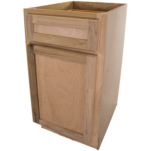 Kitchen Base Cabinet with Drawer | Shaker Style | Unfinished Poplar | 18 in