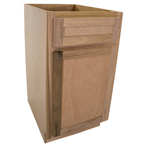 Kitchen Base Cabinet with Drawer | Shaker Style | Unfinished Poplar | 18 in