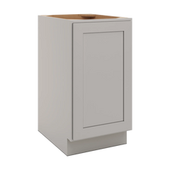 CNC Luxor 5-Piece Misty Grey 18" W Full Height Single Door Base Cabinet W/ 2 Pullout Shelf