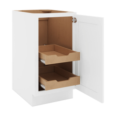 CNC Luxor 5-Piece White 18" W Full Height Single Door Base Cabinet W/ 2 Pullout Shelf