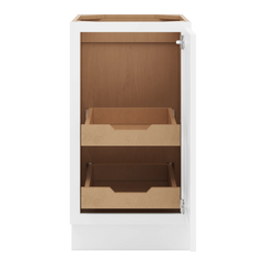 CNC Luxor 5-Piece White 18" W Full Height Single Door Base Cabinet W/ 2 Pullout Shelf
