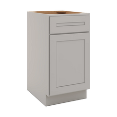 CNC Luxor 5-Piece Misty Grey 18" W Single Door Base Cabinet W/ 1 Pullout Shelf