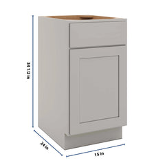 CNC Luxor Misty Grey 18" W Single Door Base Cabinet W/ 1 Pullout Shelf