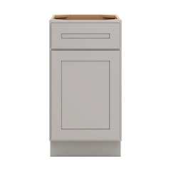 CNC Luxor 5-Piece Misty Grey 18" W Single Door Base Cabinet W/ 1 Pullout Shelf