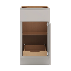 CNC Luxor Misty Grey 18" W Single Door Base Cabinet W/ 1 Pullout Shelf