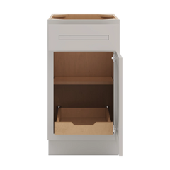 CNC Luxor 5-Piece Misty Grey 18" W Single Door Base Cabinet W/ 1 Pullout Shelf