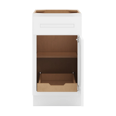CNC Luxor 5-Piece White 18" W Single Door Base Cabinet W/ 1 Pullout Shelf