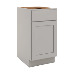 CNC Luxor Misty Grey 18" W Single Door Base Cabinet W/ 2 Pullout Shelf