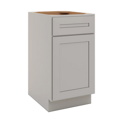 CNC Luxor 5-Piece Misty Grey 18" W Single Door Base Cabinet W/ 2 Pullout Shelf