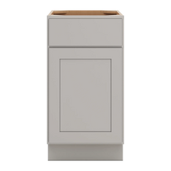 CNC Luxor Misty Grey 18" W Single Door Base Cabinet W/ 2 Pullout Shelf