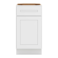 CNC Luxor 5-Piece White 18" W Single Door Base Cabinet W/ 2 Pullout Shelf
