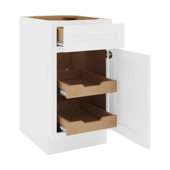 CNC Luxor 5-Piece White 18" W Single Door Base Cabinet W/ 2 Pullout Shelf