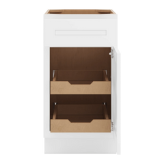 CNC Luxor 5-Piece White 18" W Single Door Base Cabinet W/ 2 Pullout Shelf