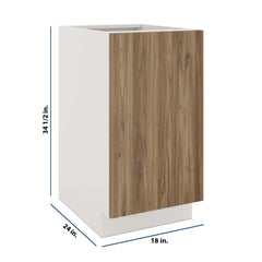 Modernform Cabinet Walnut 18" W X 34 1/2" H X 24" D Full Height Single Door Base Cabinet