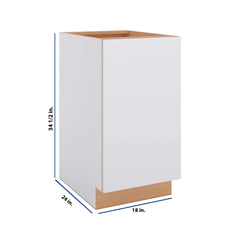 Modernform Cabinet Matte White 18" W X 34 1/2" H X 24" D Full Height Single Door Base Cabinet