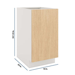 Modernform Cabinet Natural Oak 18" W X 34 1/2" H X 24" D Full Height Single Door Base Cabinet