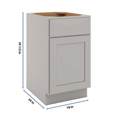 CNC Luxor Misty Grey 18" W X 32 1/2" H Single Door Base Cabinet