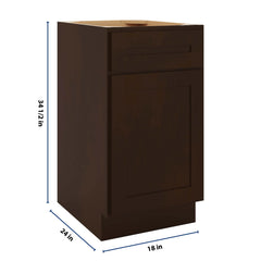 CNC Luxor Espresso 18" W Single Door Base Cabinet
