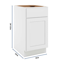CNC Luxor White 18" W Single Door Base Cabinet