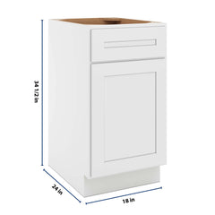 CNC Luxor 5-Piece White 18" W Single Door Base Cabinet