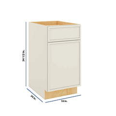 Modernform Cabinet Slim Dove White 18" W X 34 1/2" H X 24" D Single Door Base Cabinet