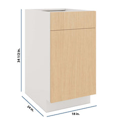 Modernform Cabinet Natural Oak 18" W X 34 1/2" H X 24" D Single Door Base Cabinet